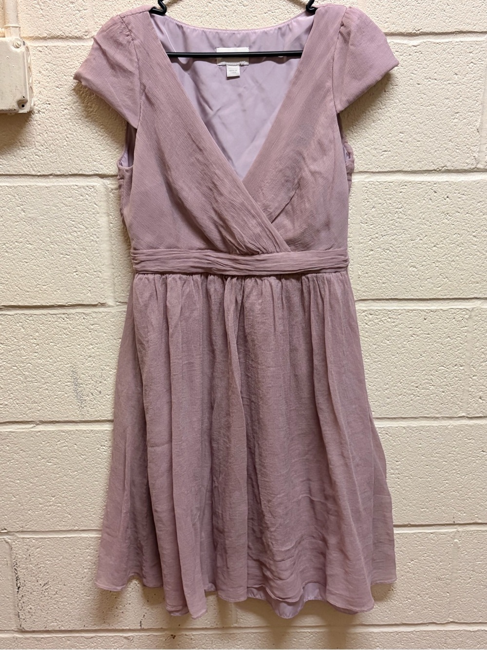 J. Crew Dusty Mauve V-Neck Cap Sleeve Midi Dress
